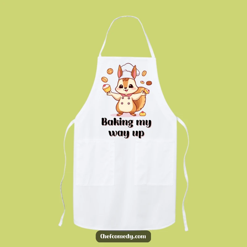 Funny Kawaii Squirrel Chef Apron: Hilarious Juggling Pastries for Kitchen Fun