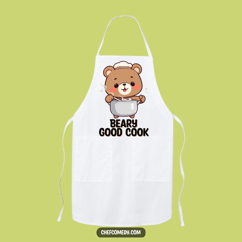 Messy Fun Funny Bear Chef Apron: Cook with Humor, Perfect Gift!