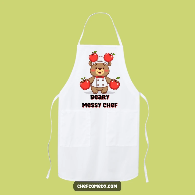 Funny Bear Chef Juggling Apples Apron - Protect & Amuse in the Kitchen Gift