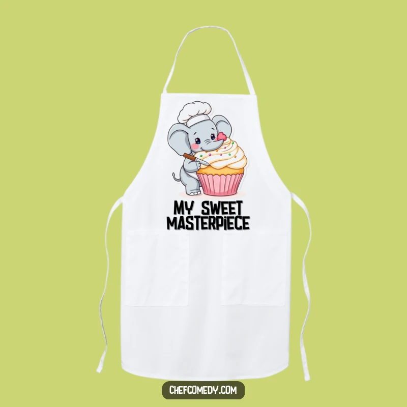 Funny Elephant Chef Cupcake Apron - Hilarious Gift for Dessert Decorators