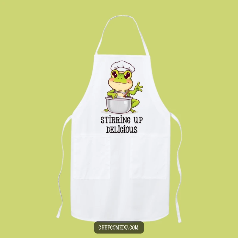 Funny Kawaii Frog Chef Apron: Cook in Style, Hilarious Kitchen Essential, Perfect Gift!