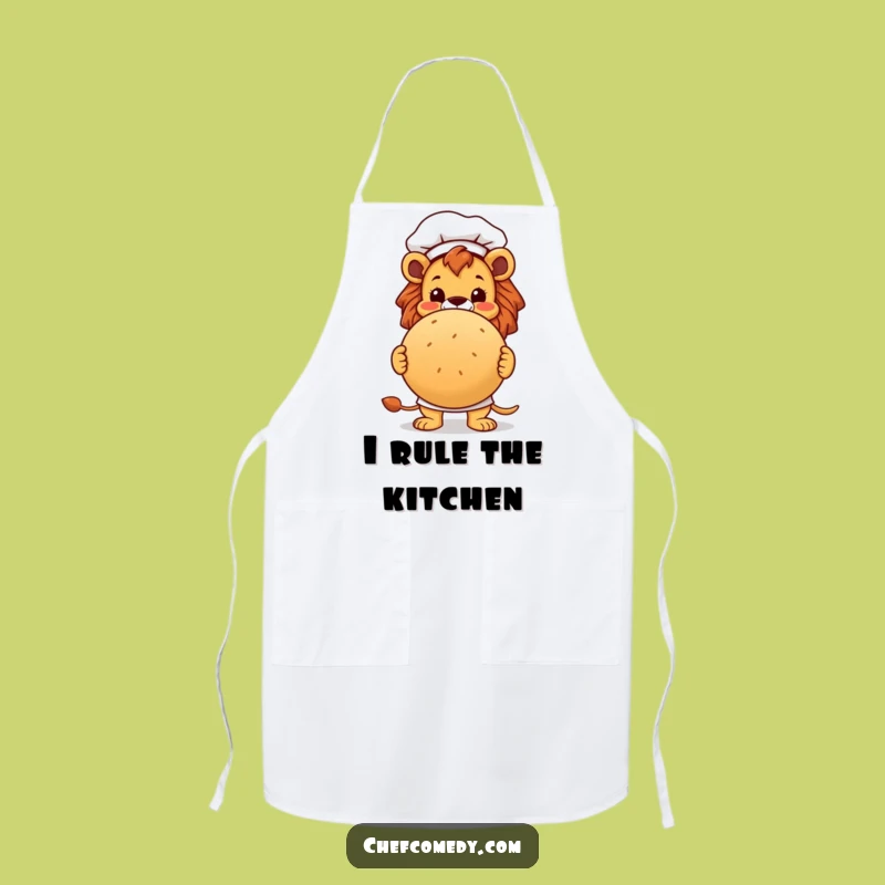 Funny Lion Chef Apron: Roaring Baker Protects Clothes, Hilarious Kitchen Essential Gift