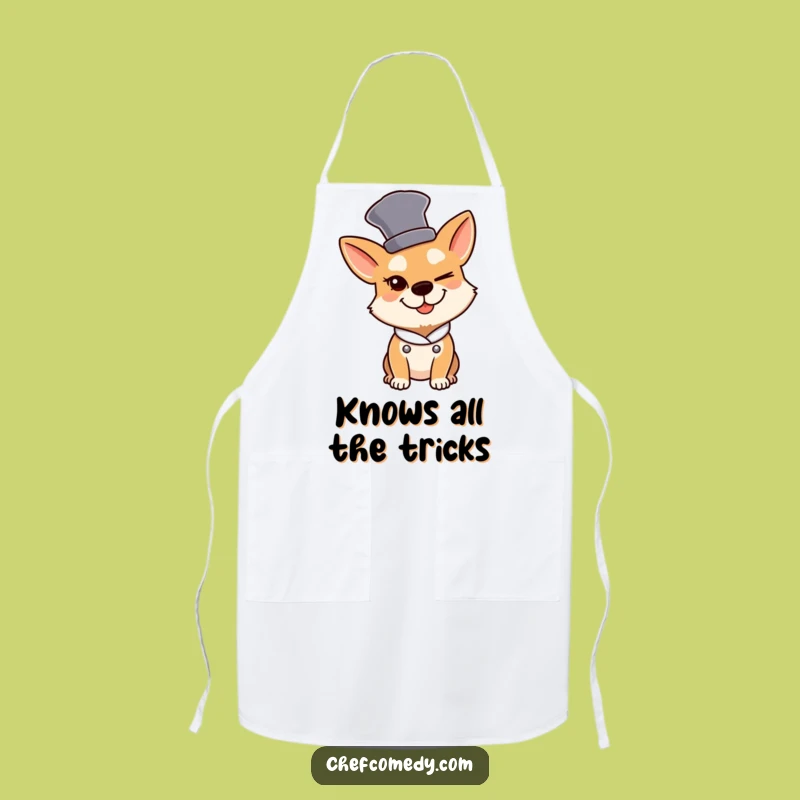 Funny Dog Chef Apron: Winking Dog Wears Tall Hat, Protects Clothes
