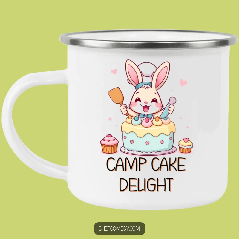 Adventure Rabbit Chef Camping Mug: Baking on the Go, Perfect Gift!