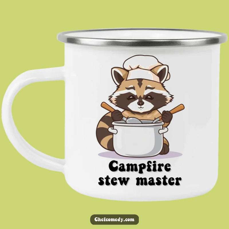 Adventure-Ready Funny Raccoon Chef Camping Mug: Stir Up Campfire Fun