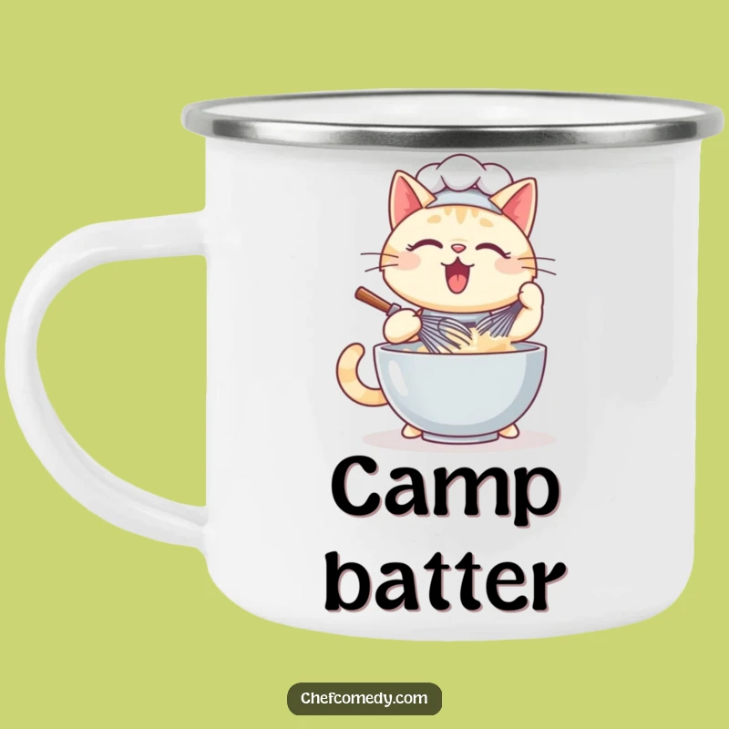Funny Kawaii Cat Chef Camping Mug - Outdoor Culinary Cat Fun
