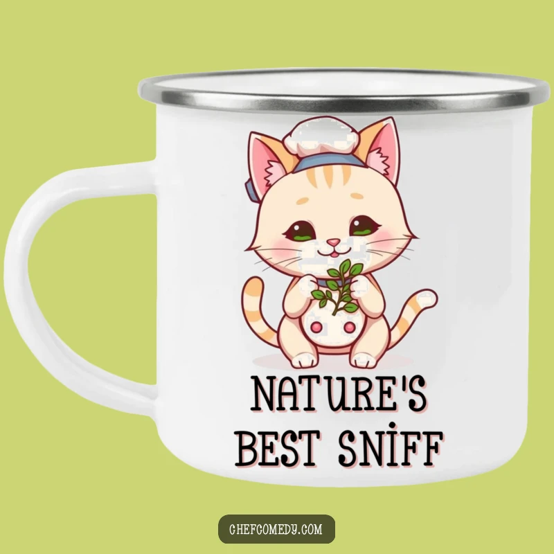Funny Kawaii Cat Chef Camp Mug: Enjoy Your Brew with Aromatic Cat Charm