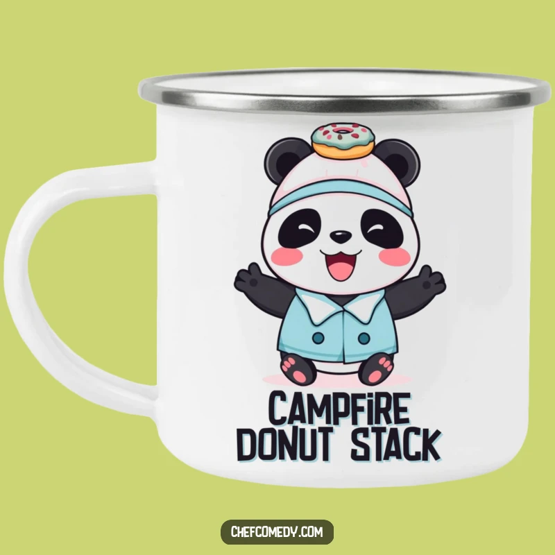 Funny Panda Chef Enamel Mug - Adventure-Ready Sweet Treat Companion