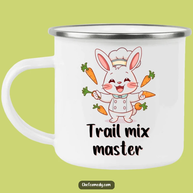 Funny Rabbit Chef Camping Mug: Juggling Bunny, Outdoor Funny Gift