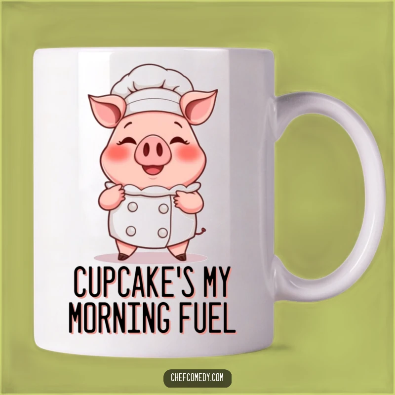 Funny Pig Chef Cupcake Mug - Adorable Cartoon Baker Gift