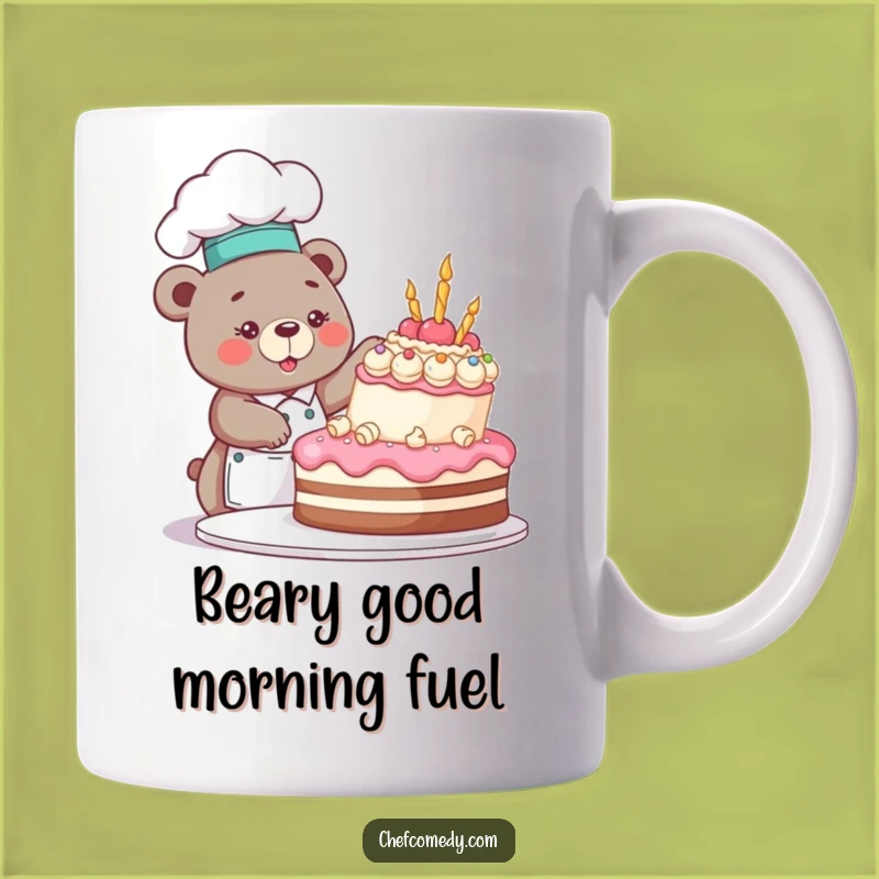 Funny Bear Chef Decorating Cake Mug: Hilarious Baking Gift for Foodies