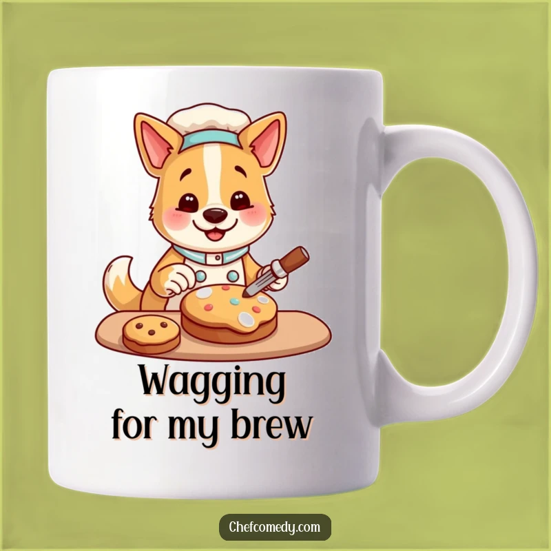 Funny Dog Chef Mug: Happy Cookie Decorating Character, Perfect Funny Gift for Bakers