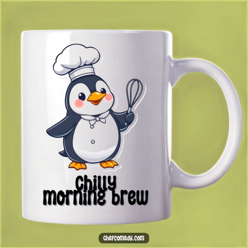 Funny Penguin Chef Whisking Mug - Hilarious Culinary Gift for Chefs!