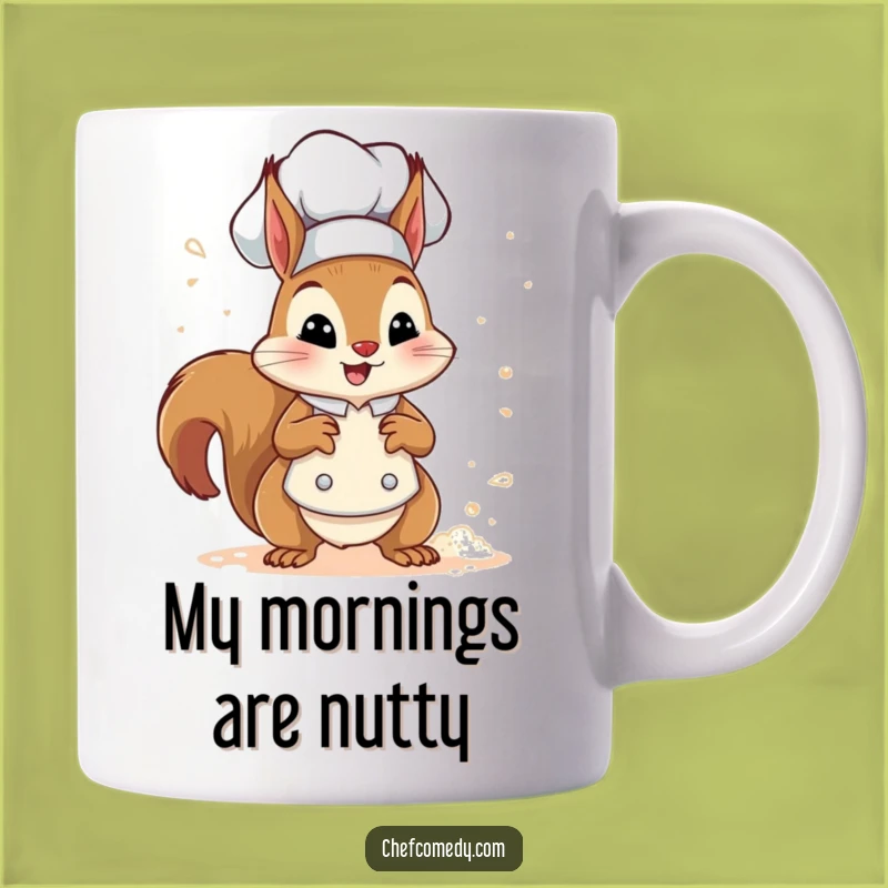 Funny Squirrel Chef Sprinkling Flour Mug - A Hilarious Kitchen Gift Idea