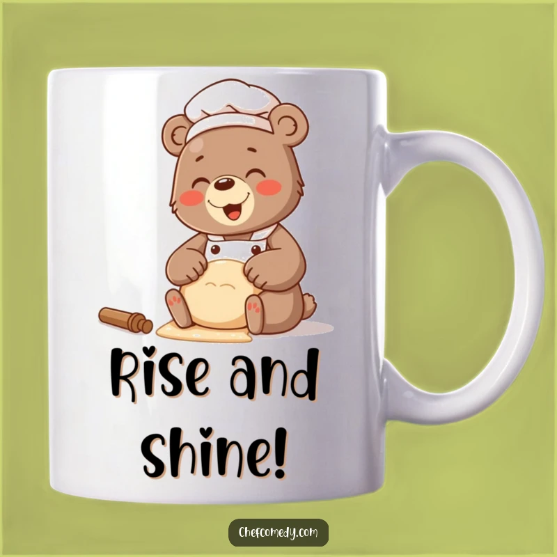 Funny Bear Chef Dough Mug: Giggling Baker, Cozy Kitchen, Perfect Funny Gift