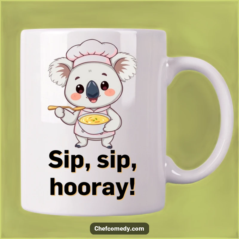 Funny Koala Chef Mug: Adorable Chef Offers Soup, a Perfect Funny Gift for Foodies