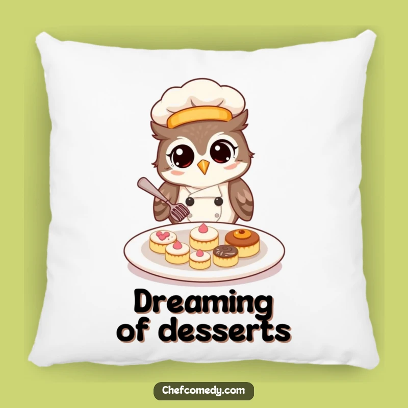 Comforting Funny Owl Chef Pillow: Sweet Dreams with Culinary Charm