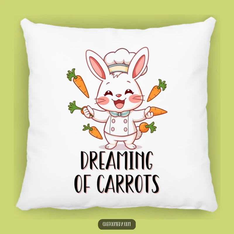 Funny Rabbit Chef Pillow: Comfy Juggler, Cozy Funny Decor