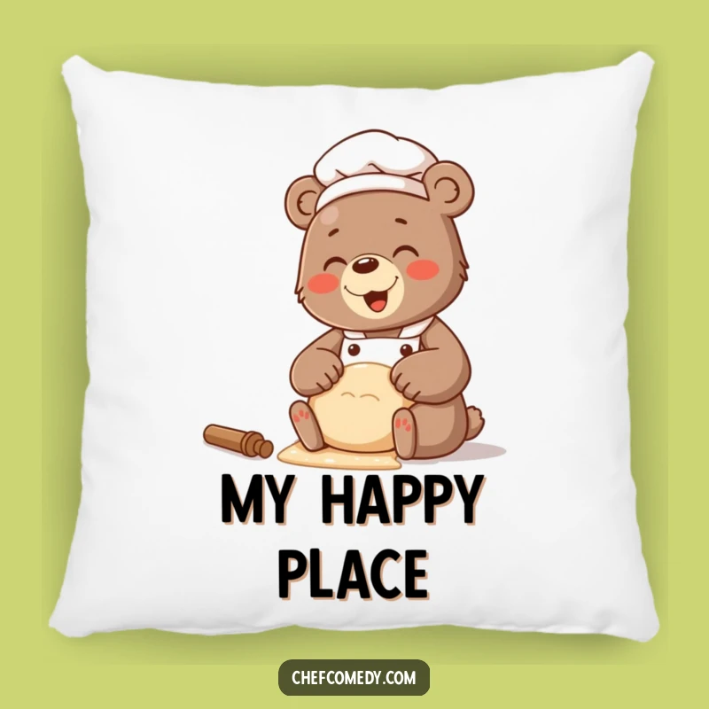 Funny Bear Chef Dough Pillow: Cozy Comfort, Giggling Baker, Perfect Funny Gift