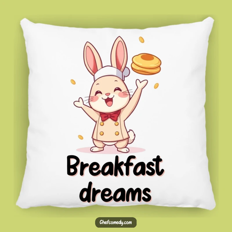 Funny Chef Rabbit Pancake Pillow: Cozy Breakfast Accent, Perfect Funny Gift