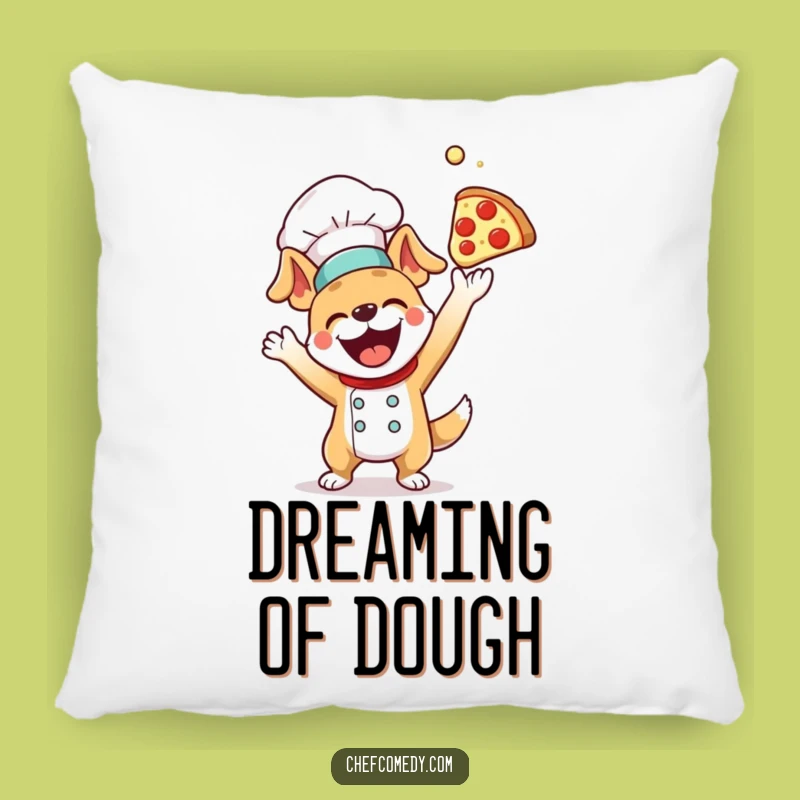 Funny Dog Chef Pizza Dough Pillow - Cozy & Comedic Comfort Gift