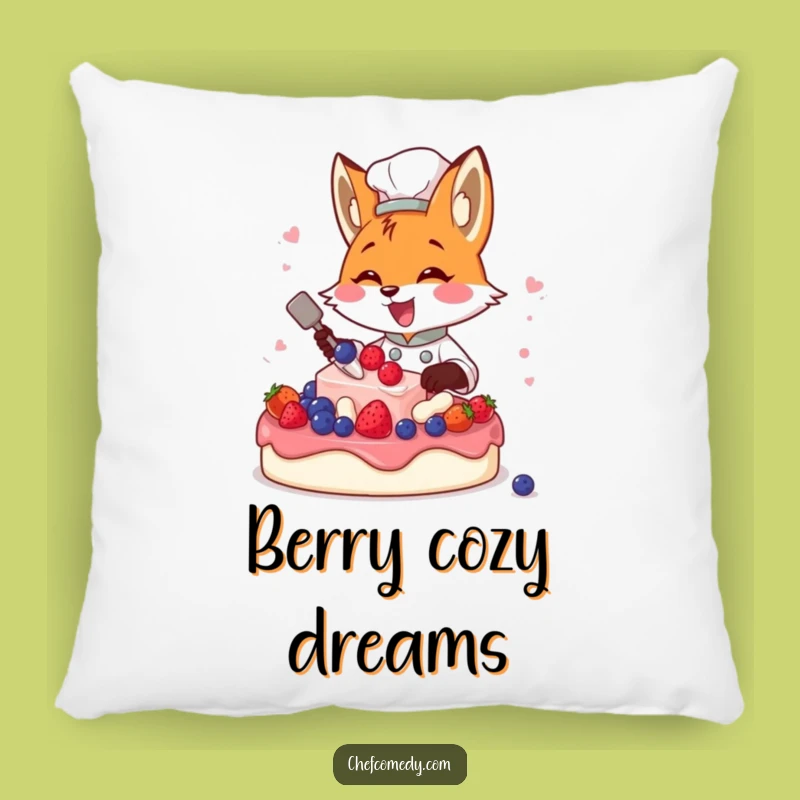 Funny Fox Chef Cake Pillow - Adorable & Hilarious Comfort for Your Home!