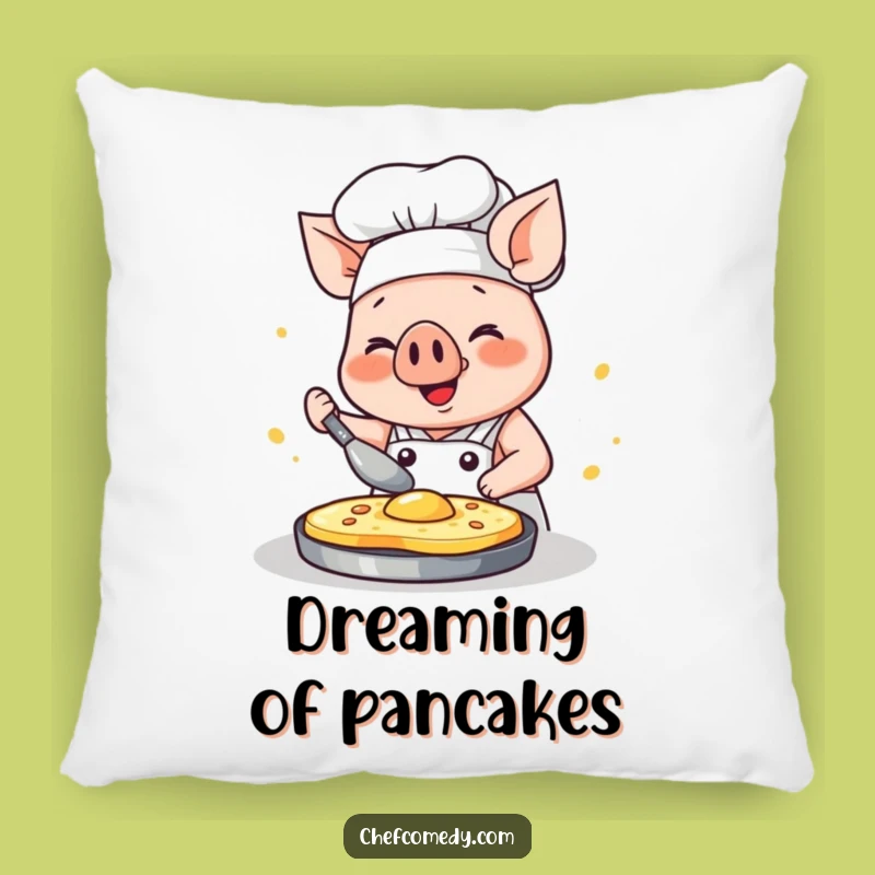 Funny Kawaii Pig Chef Pillow: Pancake Flipping Joy, Cozy Comfort