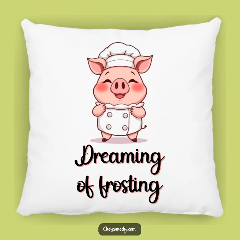 Funny Pig Chef Pillow - Comfy Cartoon Baker Accent