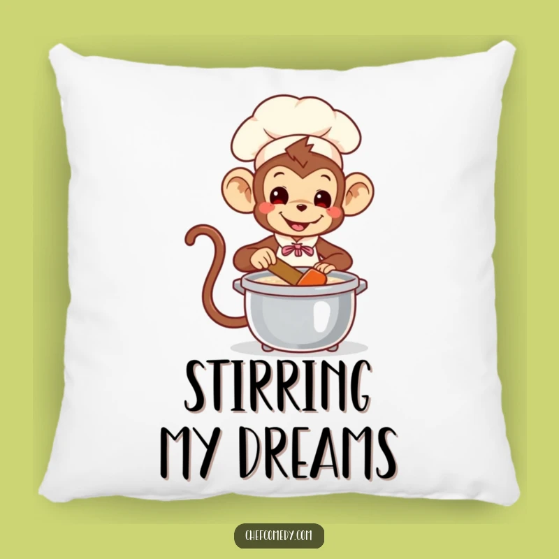 Funny Monkey Chef Pillow: Playful Stirrer of Pot, Comfy Jungle Decor Gift