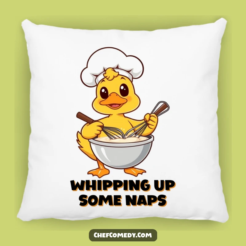 Funny Duck Chef Whisking Pillow - Cozy & Hilarious Baking Decor
