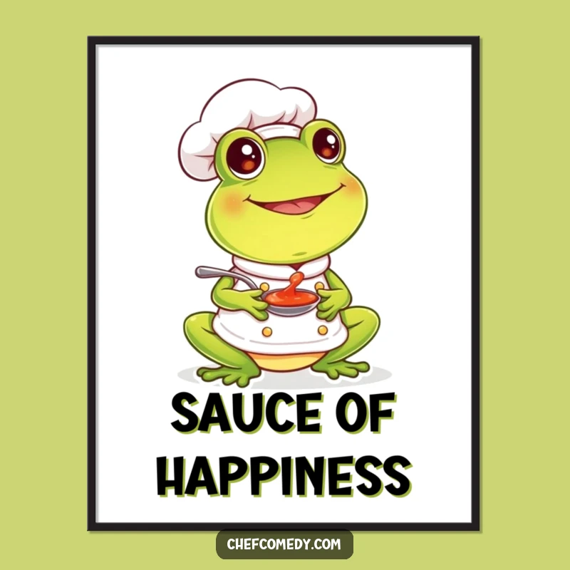 Funny Frog Chef Digital Art - Instant Joyful Kitchen Decor Download