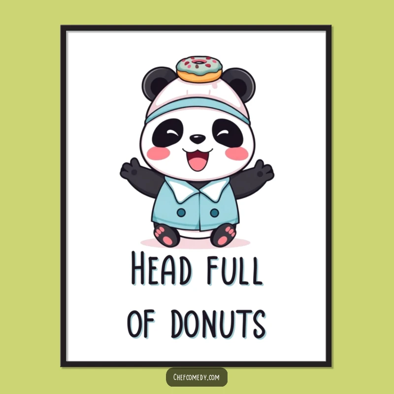 Funny Panda Chef Digital Art - Instant Sweet Kitchen Decor Download