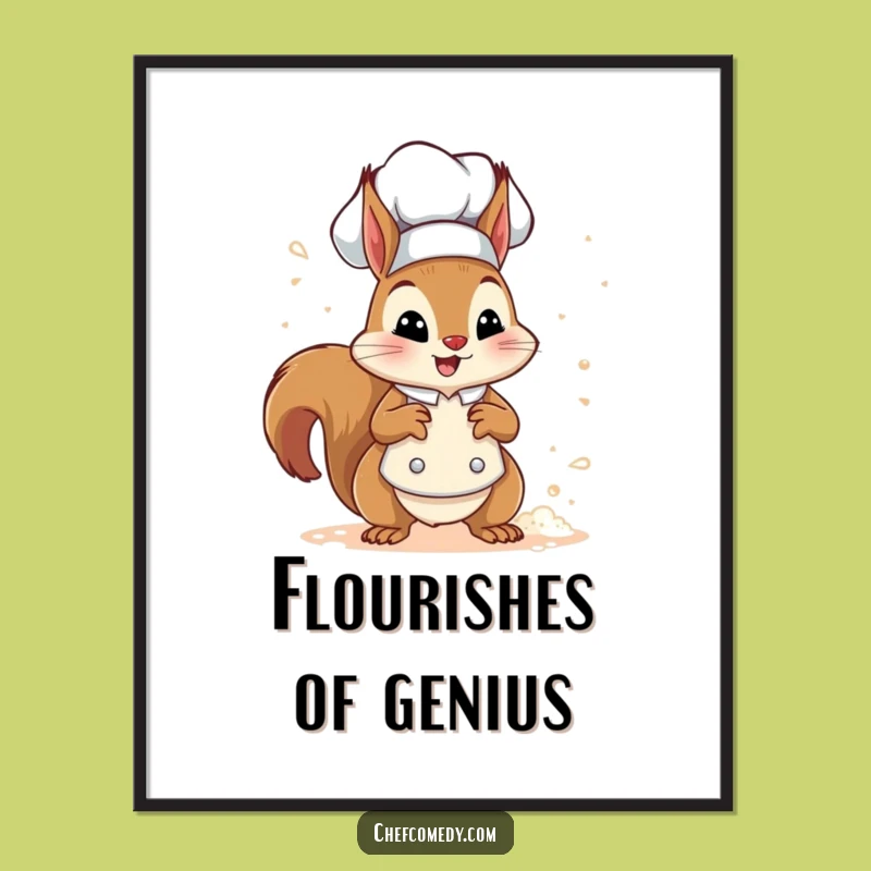 Funny Squirrel Chef Digital Art - Instant Hilarious Kitchen Decor Download