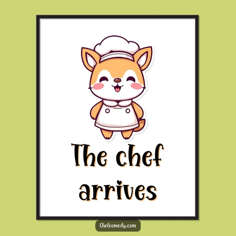 Funny Kawaii Chef Digital Print - Humorous Wall Art for Foodies