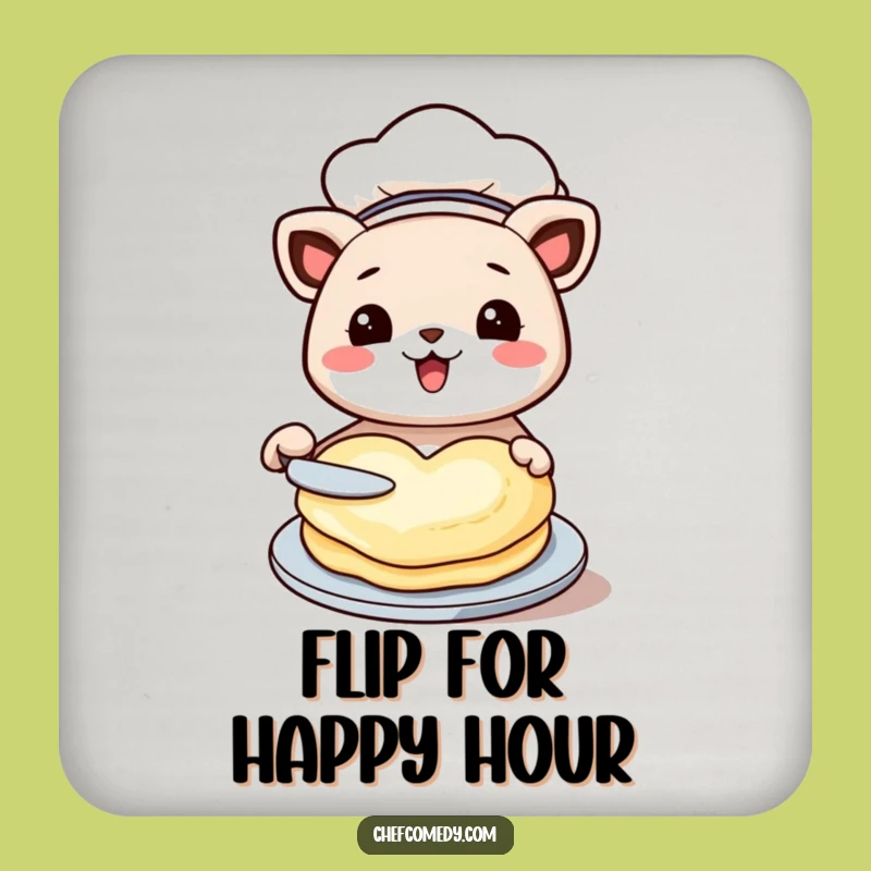 Funny Chef Animal Heart Pancake Drink Coaster: Protect Surfaces with Sweetness