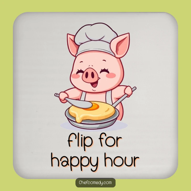 Funny Kawaii Pig Chef Coaster: Protect Surfaces with Culinary Charm