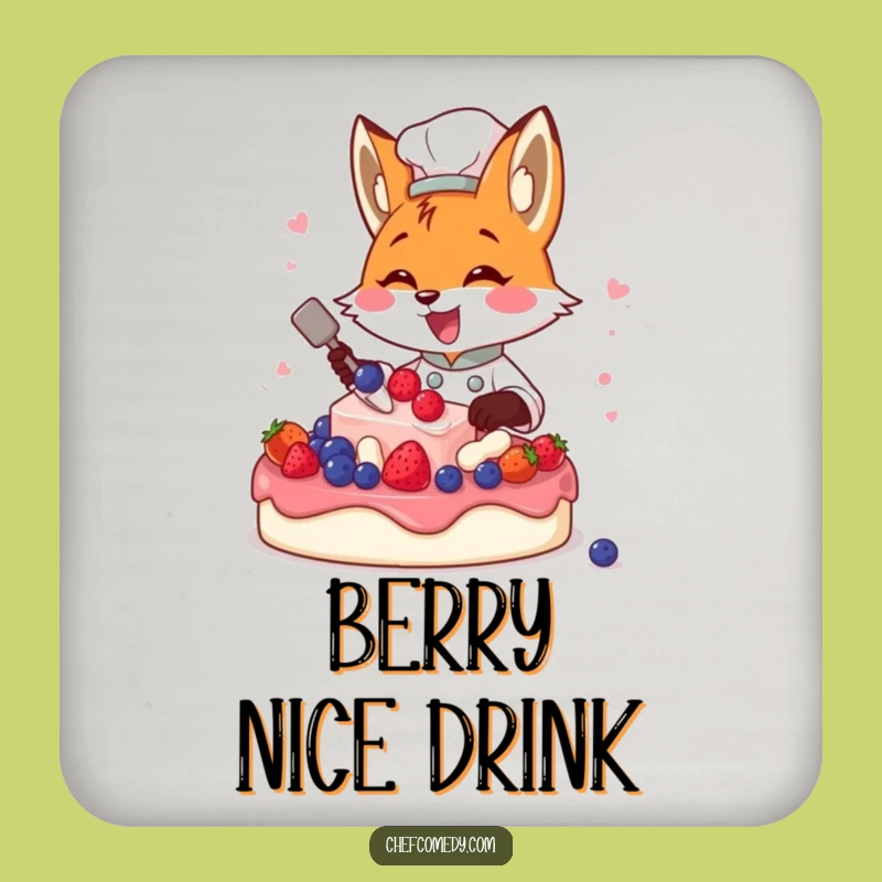 Funny Fox Chef Drink Coaster - Protect Surfaces with Hilarious Flair!