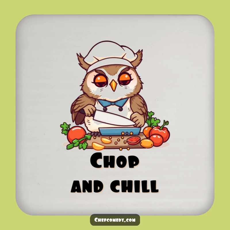 Funny Kawaii Owl Chef Chopping Coaster: Protect Surfaces with Precision