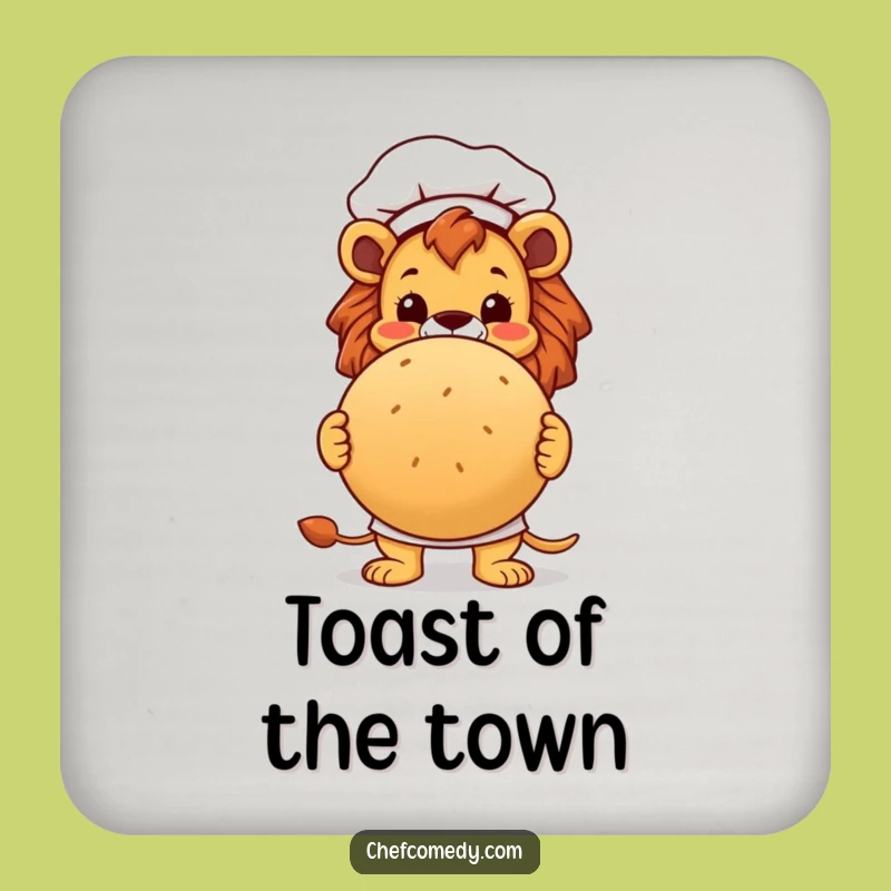 Funny Lion Chef Coaster: Protect Surfaces with This Hilarious Baker, Great Gift