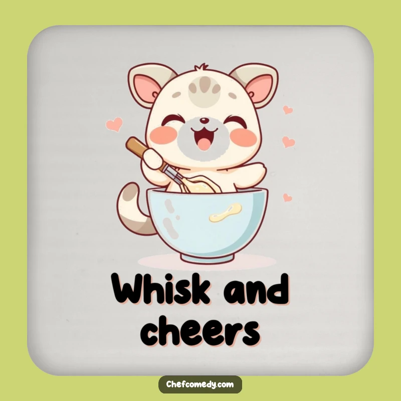 Funny Whisking Animal Batter Drink Coaster: Protect Surfaces with Baking Charm