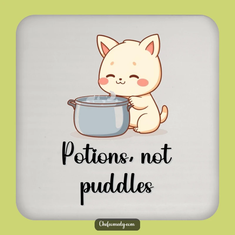 Funny Kawaii Animal Coaster - Humorous Gift for Kitchen Table Protection