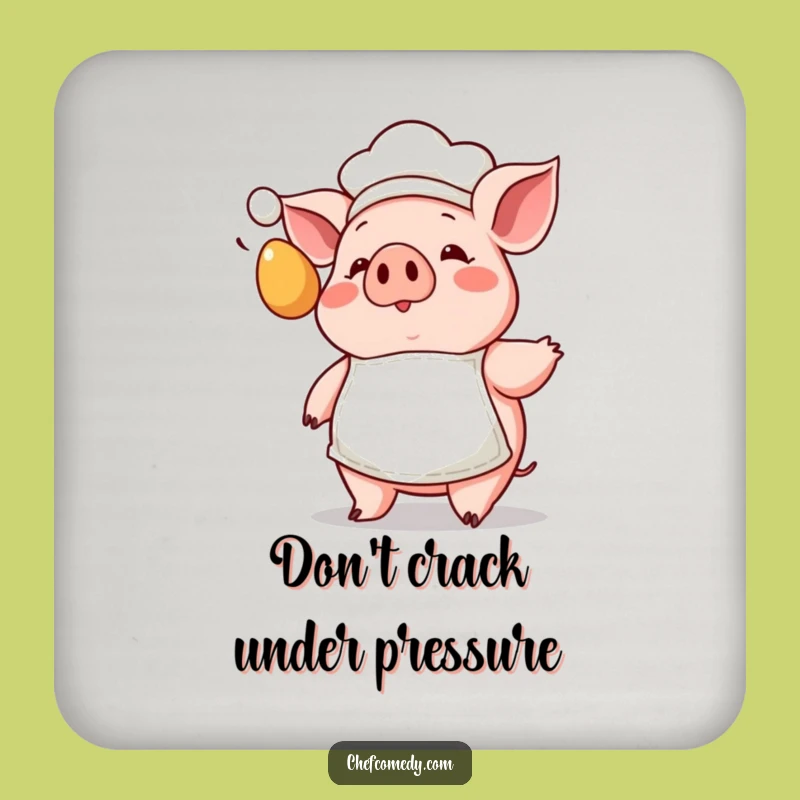 Protective Funny Pig Chef Coasters: Keep Surfaces Safe with Egg Surprise Charm