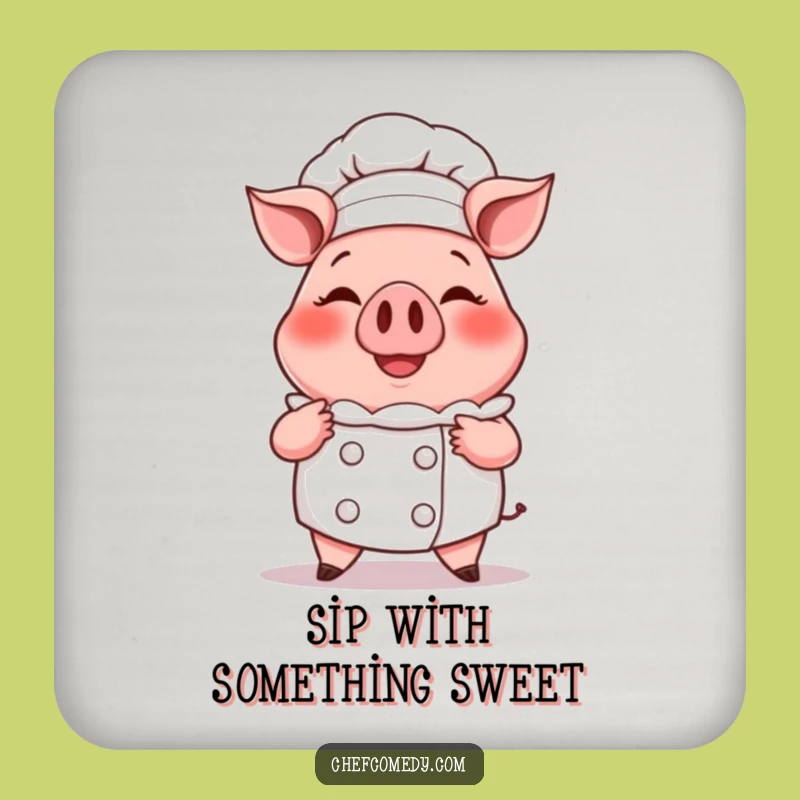 Funny Pig Chef Coaster - Protect Your Table with Charm