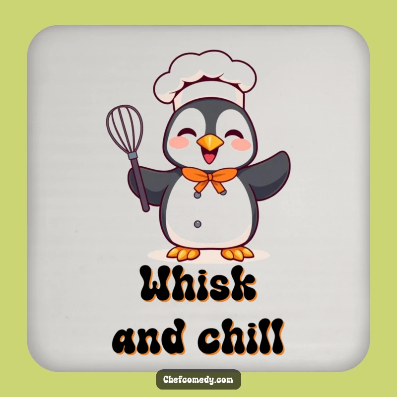 Funny Penguin Chef Coasters - Protect Surfaces with Cheerful Style