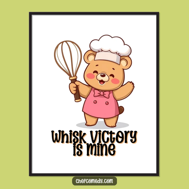 Funny Kawaii Bear Chef Trophy Poster: Hang Your Culinary Victory High