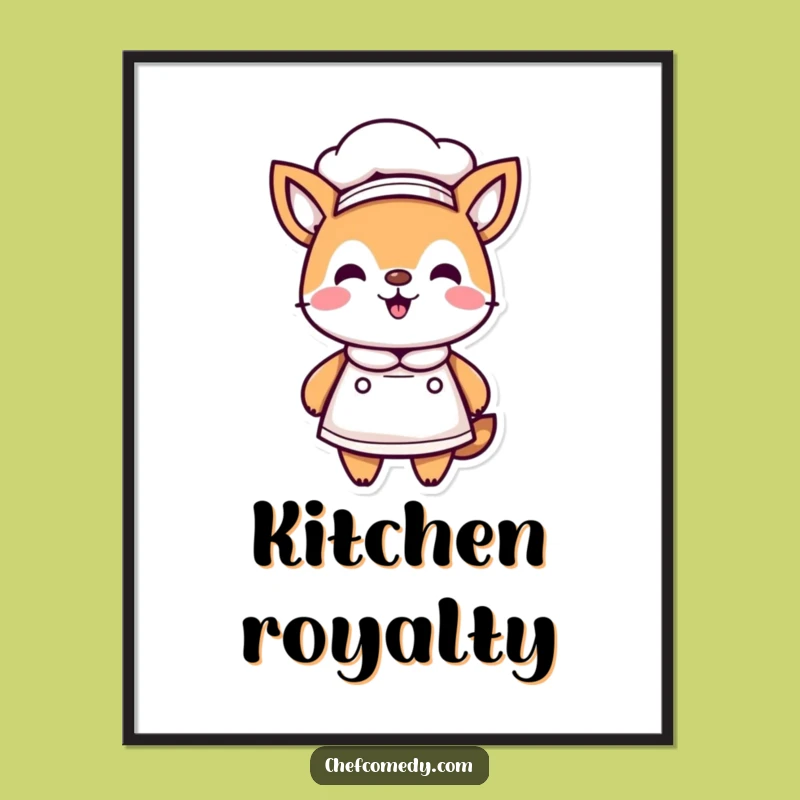 Funny Kawaii Chef Poster - Humorous Wall Art for Kitchen Decor