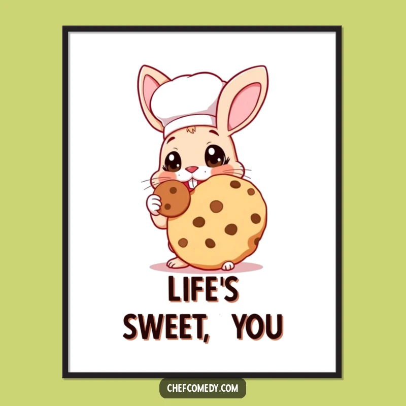 Funny Rabbit Chef Poster: Cookie Delight Art, a Whimsical and Funny Gift for Walls