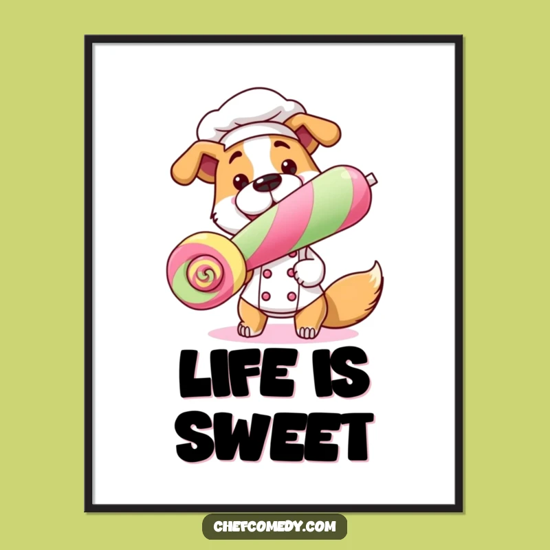 Funny Dog Chef Poster: Sweet Art & Laughs, Perfect Wall Decor Gift!