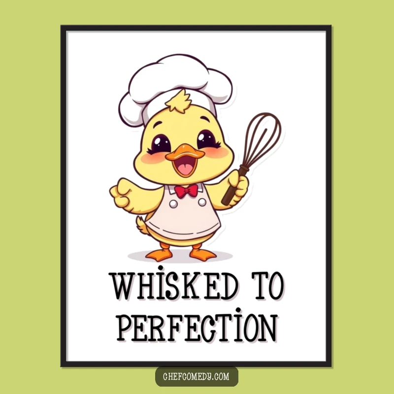 Funny Duck Chef Art Print - Hilarious Kitchen Decor for Bakers