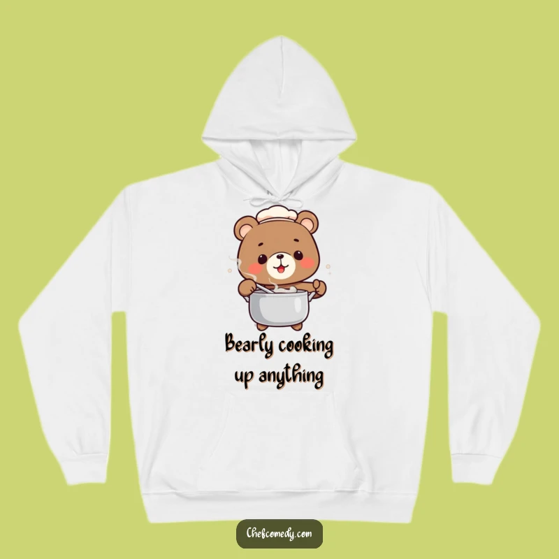 Cozy Funny Bear Chef Hoodie: Warm Up with Culinary Jokes, Great Gift!